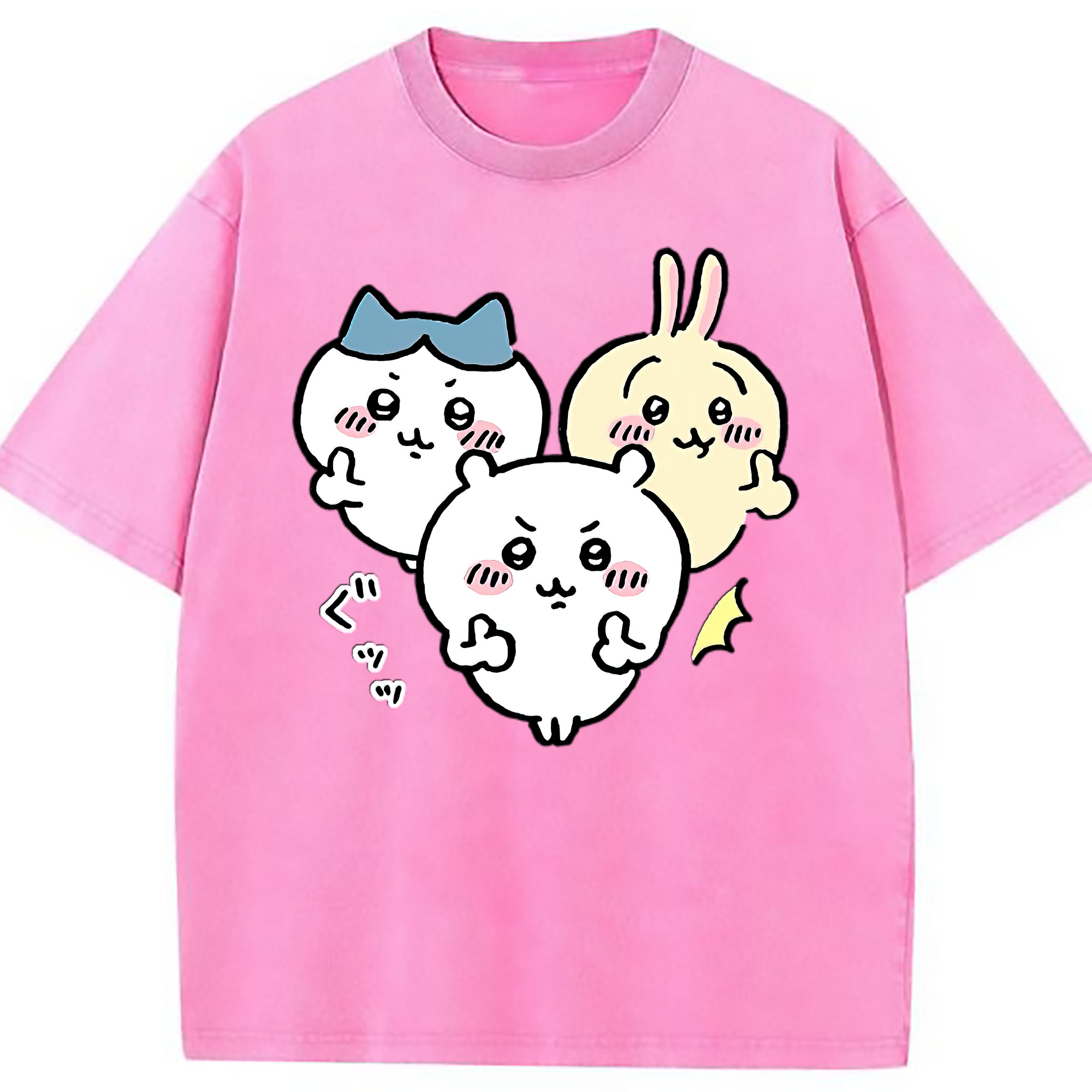 （画像用） ちいかわ うさぎ Chii-kawa usagi 綿100% ヴィンテージ風 半袖Tシャツ（フロントプリント）